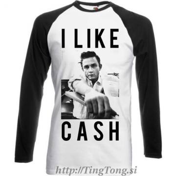 T-shirt Johnny Cash I Like Cash dolgi rokav Raglan 8503