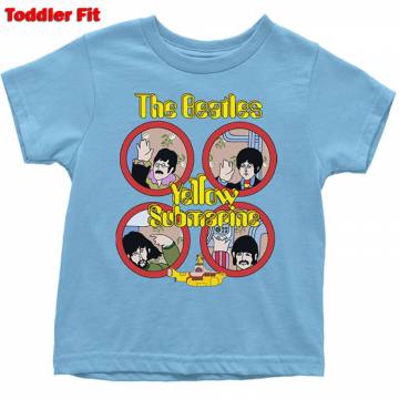 The Beatles Kids Toddler T-Shirt: Yellow Submarine Portholes (Light Blue) 108284