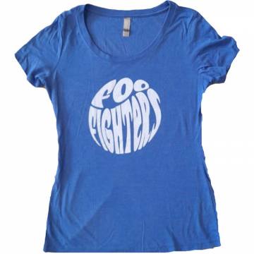 Foo Fighters Ladies T-Shirt: 70s Logo (Blue, Ex-Tour) 231847