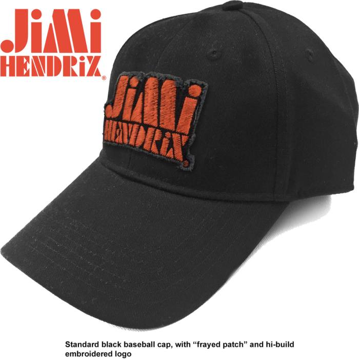 Jimi Hendrix Unisex Baseball Cap: Orange Stencil Logo (Black) 78771