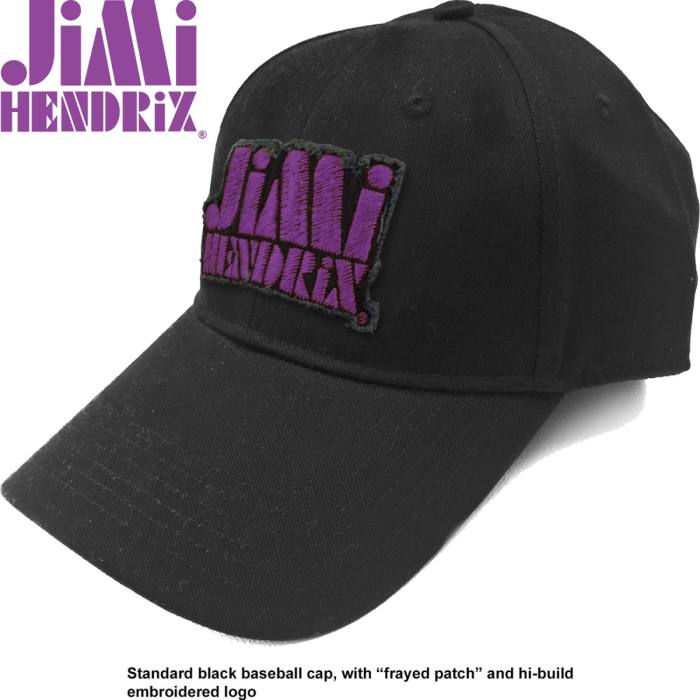 Jimi Hendrix Unisex Baseball Cap: Purple Stencil Logo (Black) 78768