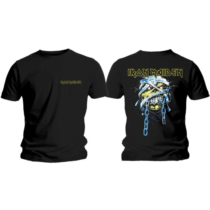 Iron Maiden Unisex T-Shirt: Powerslave Head & Logo (Back Print) 79070