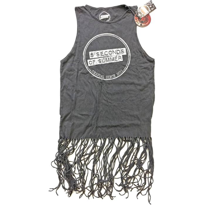 5 Seconds of Summer Ladies Tassel Dress: Derping Stamp Vintage 80149