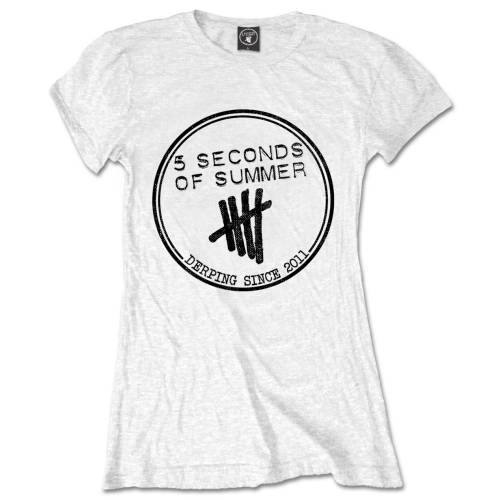 5 Seconds of Summer Ladies T-Shirt: Derping Stamp (Skinny Fit) 80170