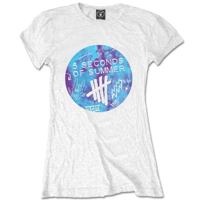 Girlie Shirt 5 Seconds Of Summer Tie-Dye Scribble Logo 80180