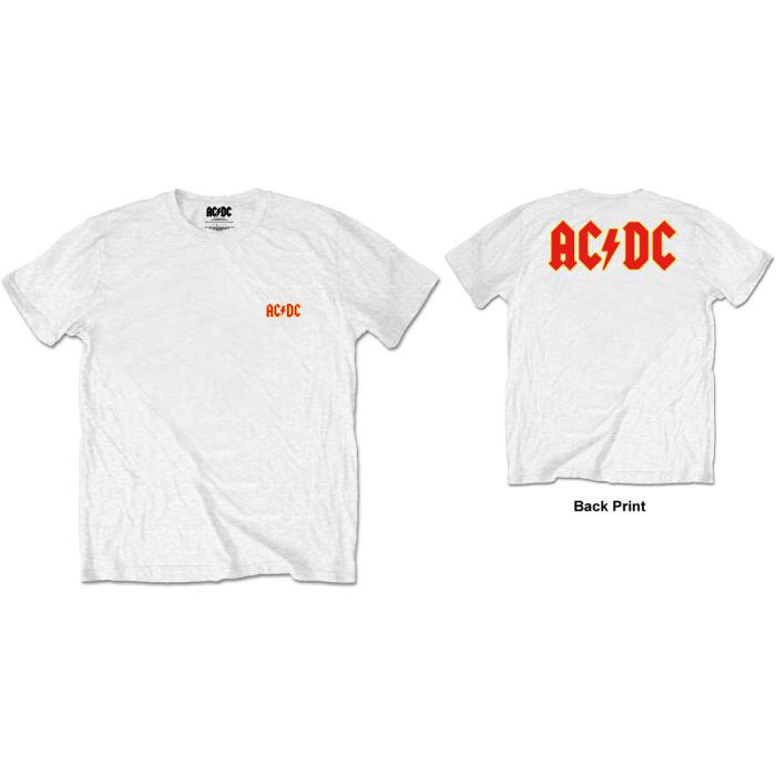 AC/DC Unisex Retail Pack T-shirt: Classic Logo (Bela) (Zadnji Print) 80820