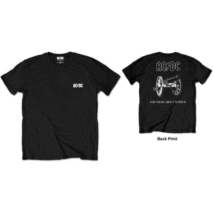 AC/DC Unisex Retail Pack T-shirt: For Those About To Rock (Črna) (Zadnji Print) 80826