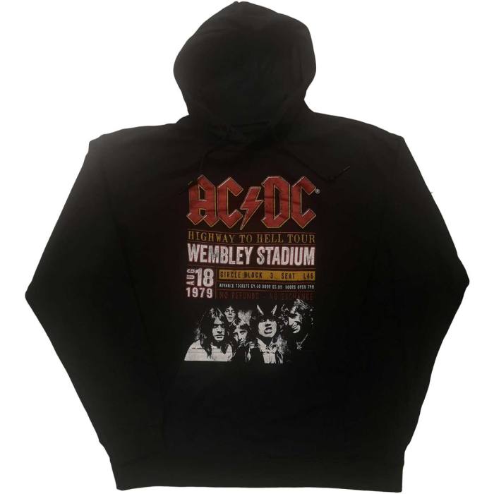 AC/DC Hoodie Wembley '79 (črn, ekološki) 80866