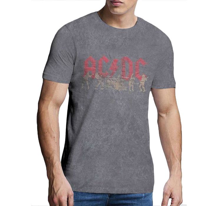 AC/DC T-shirt Vintage Silhouettes (Charcoal Grey) Wash Collection 81017