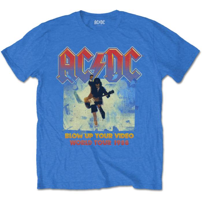 AC/DC Unisex T-shirt Blow Up Your Video (Mid Blue) 81110