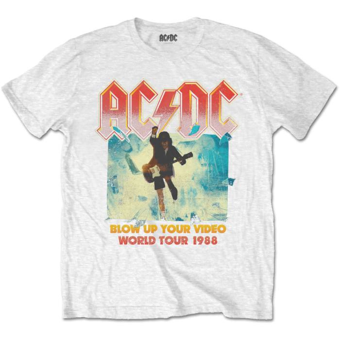 AC/DC Unisex T-shirt Blow Up Your Video (White) 81115