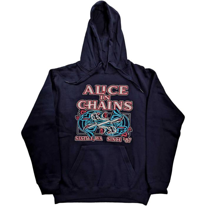 Alice in Chains Hoodie Totem Fish (Navy Blue) 81649