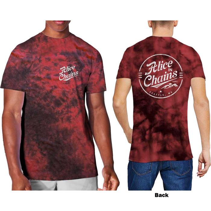 Alice In Chains Unisex T-Shirt: Circle Emblem (Wash Collection & Back Print) 81722