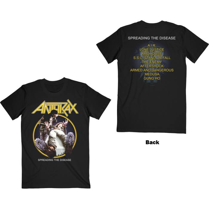Anthrax T-shirt Spreading The Disease Track List (Black) 81939
