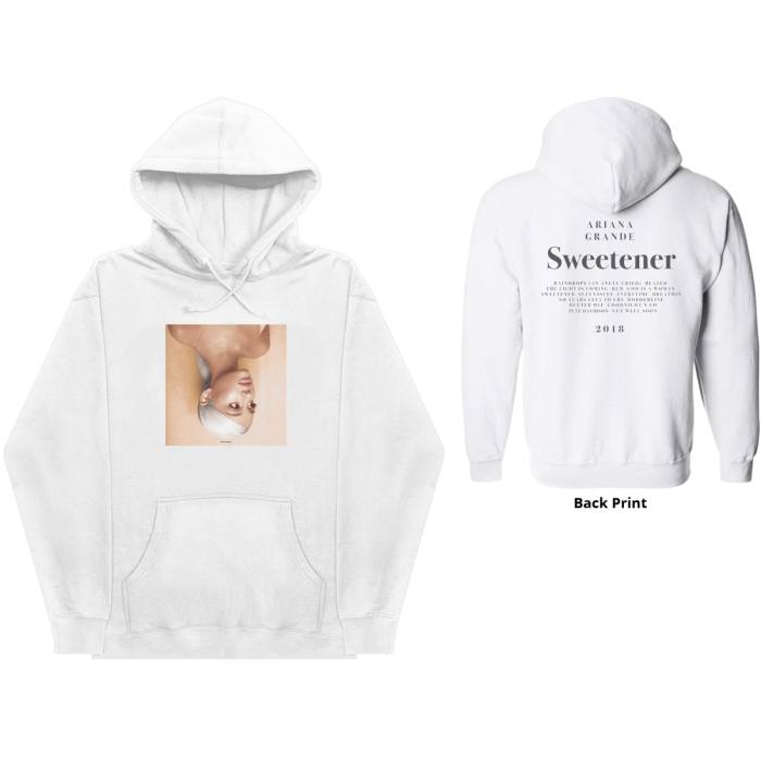 Ariana Grande Unisex Hoodie: Sweetener (bela, hrbtni tisk) 82016