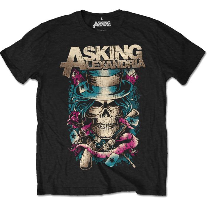 Asking Alexandria Unisex T-Shirt: Hat Skull (Retail Pack) 82146