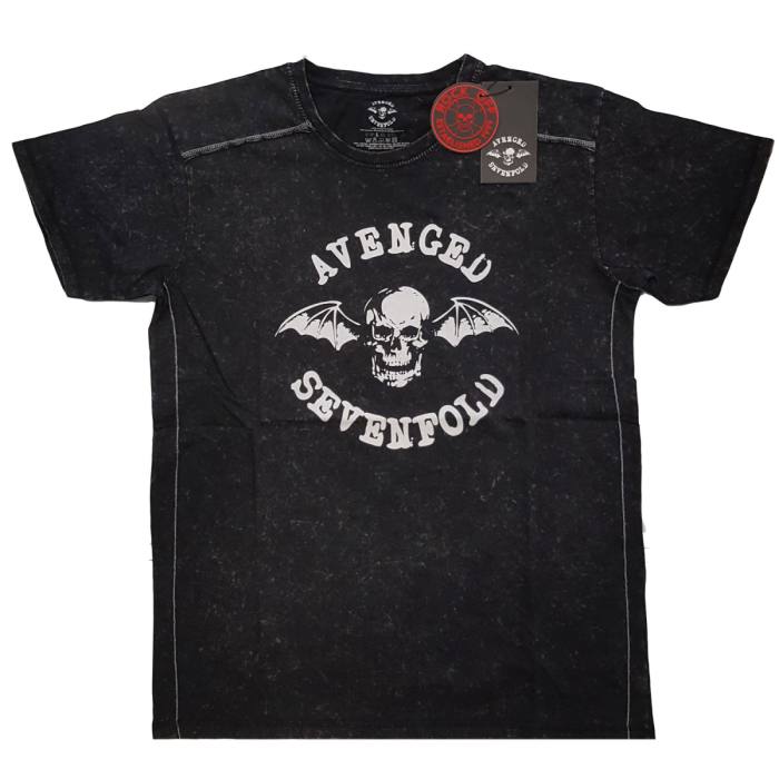 Avenged Sevenfold Unisex T-Shirt: Logo (Black) (Wash Collection) 82213