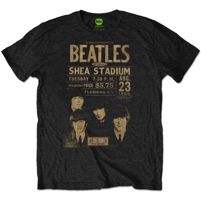 The Beatles T-shirt: Shea Stadium '66 Eco (črna) 83016