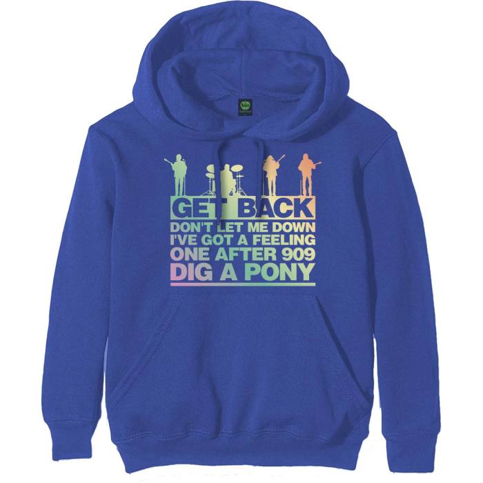 The Beatles Unisex Hoodie: Get Back Gradient (Royal Blue) 83076