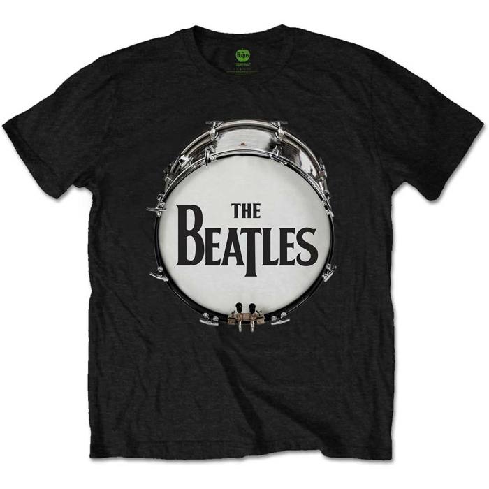 The Beatles Unisex T-Shirt: Original Drum Skin (Black) 83720