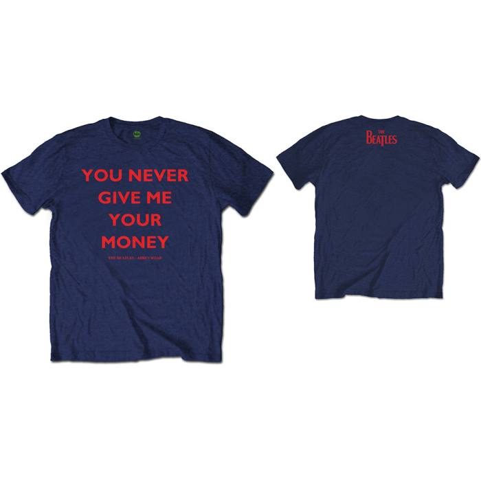 The Beatles T-shirt: You Never Give Me Your Money (Temno modra) (Zadnji print) 83878