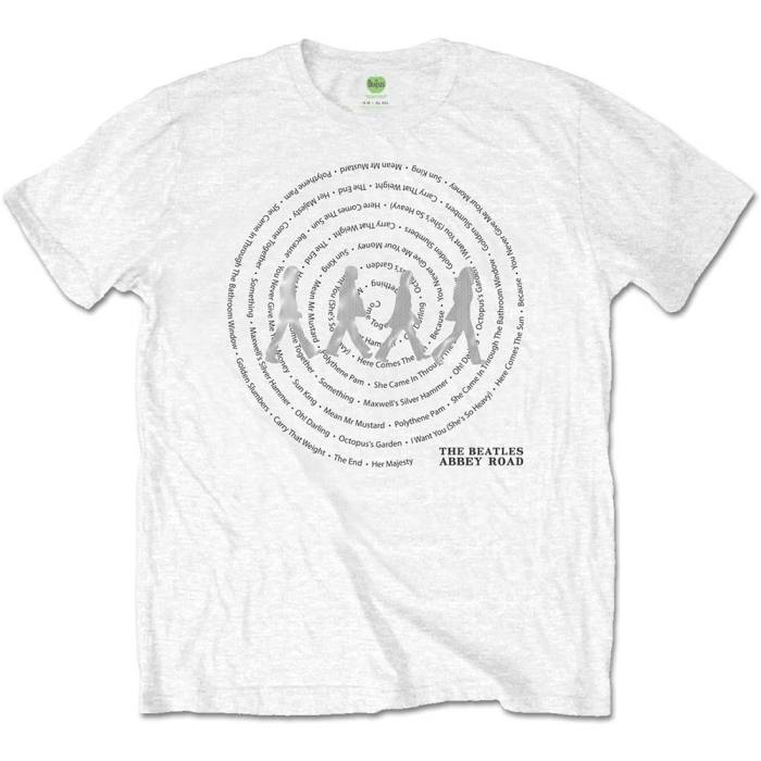 T-shirt Beatles Abbey Road Songs Swirl Foiled White 83947
