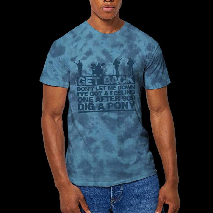 The Beatles T-shirt: Let It Be Songs (Light Blue Dip Dye) 84137