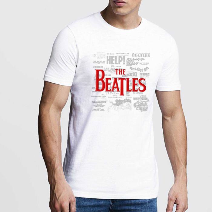 The Beatles T-shirt: Titles & Logos (bela) 84326