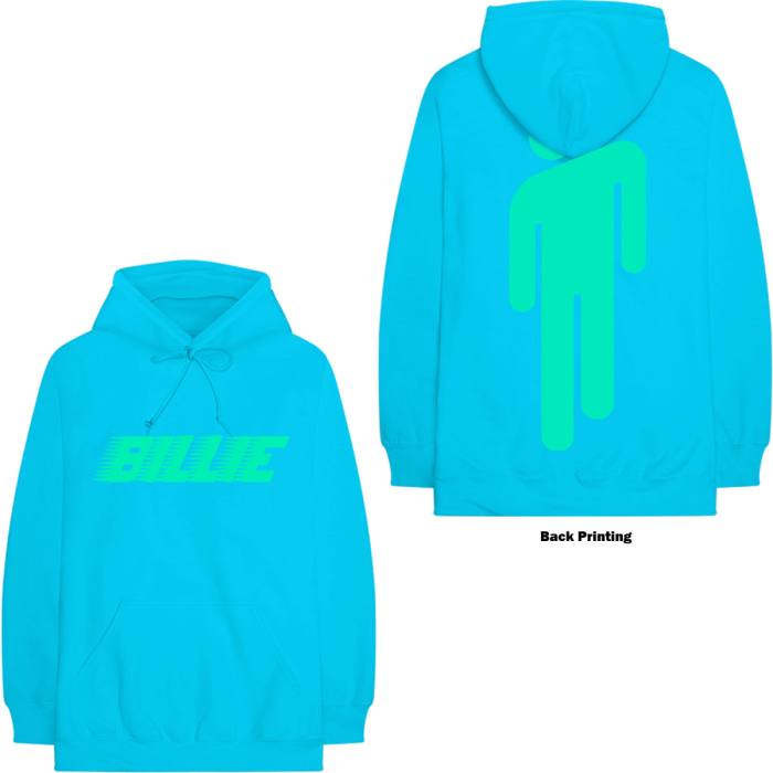 Billie Eilish Hoodie Logo & Blohsh (neon modra) 84889