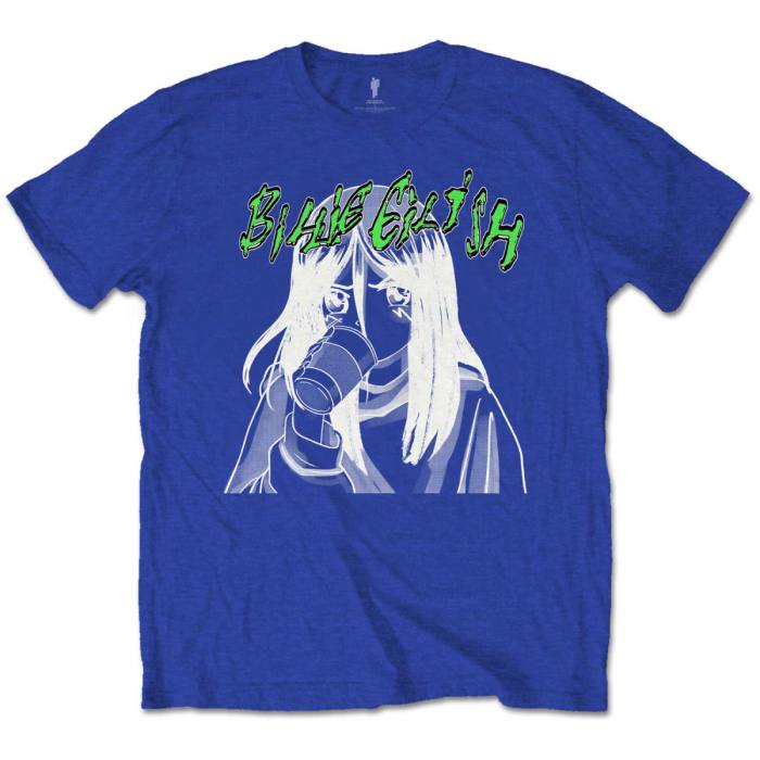 Billie Eilish T-shirt Anime Drink modra 85145