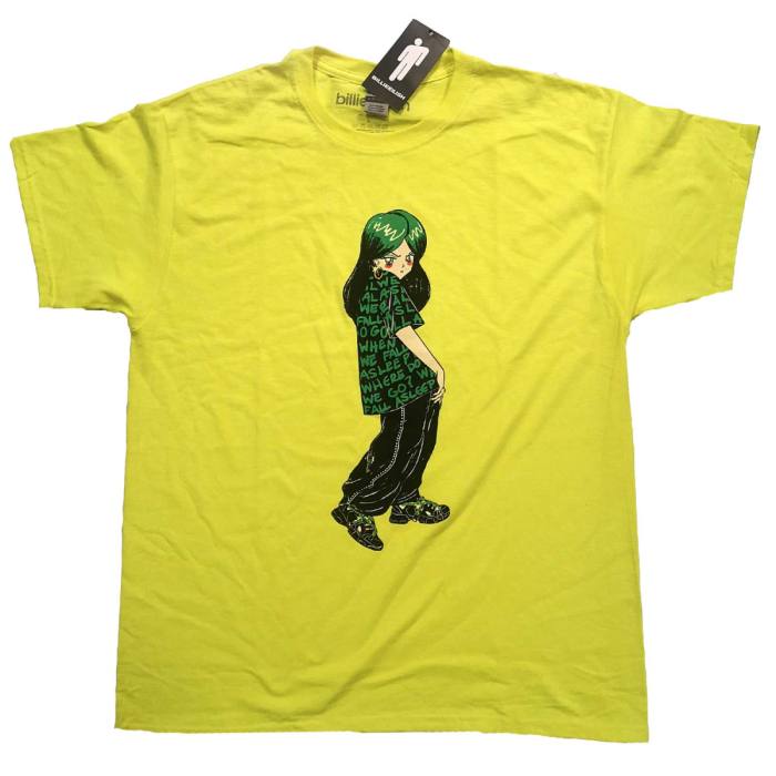 Billie Eilish Unisex T-Shirt: Anime Billie (Yellow) 85163
