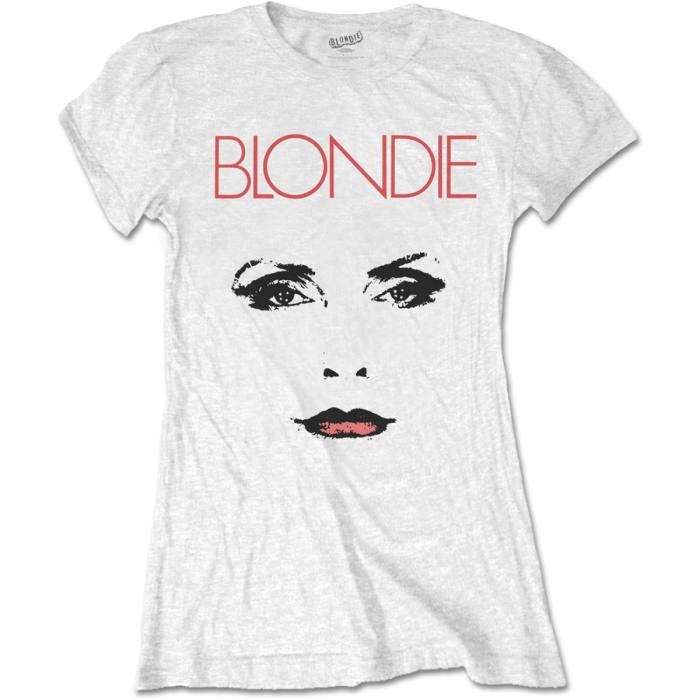 Blondie Debbie Harry Staredown Ladies T-shirt (bela) 85353