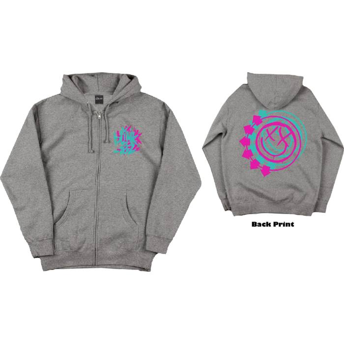 Blink-182 Hoodie Double Six Arrow Smiley (Grey, Back Print) 85425