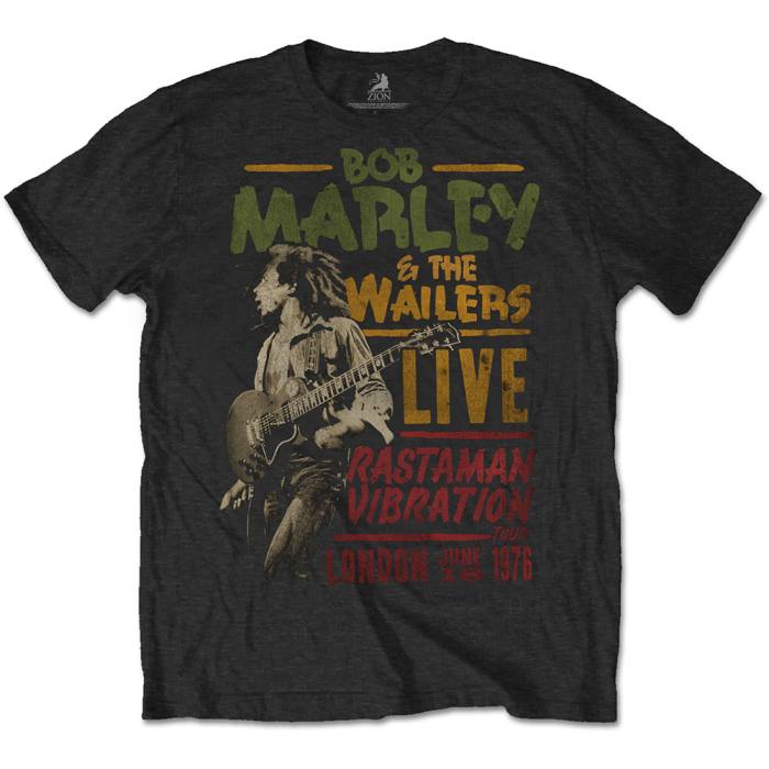 T-shirt Bob Marley – Rastaman Vibration Tour 1976 (črna) 85784