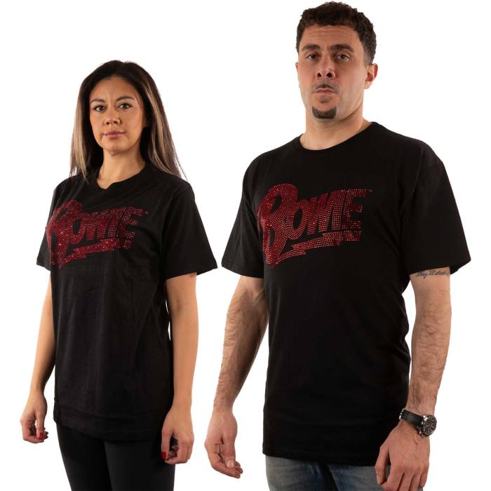 David Bowie T-shirt Logo (Black, Diamante) 86513