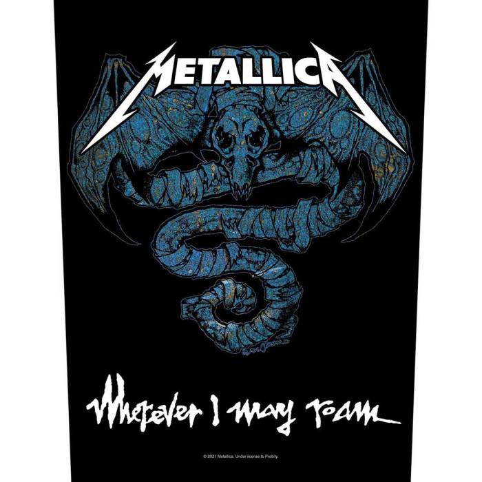 Metallica Našitek Veliki Hrbtni: Wherever I May Roam 86903