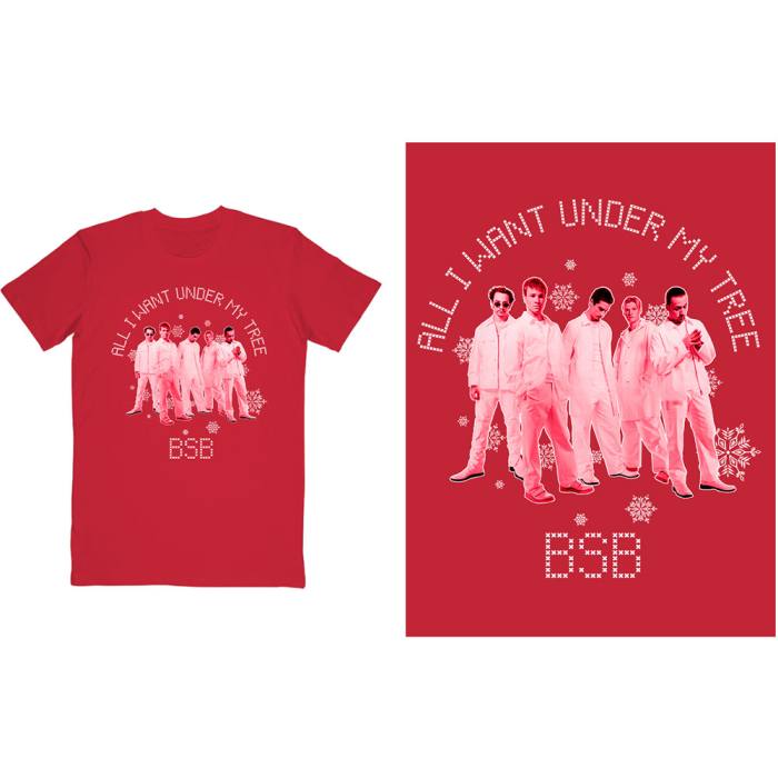 Backstreet Boys T-shirt: All I Want Xmas (Red) 87130