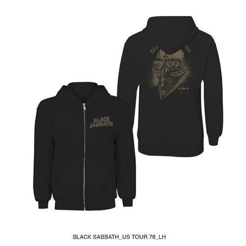 Black Sabbath Hoodie s kapuco in zadrgo: Turneja 1978 (Črna) (Zadnji print) 87163