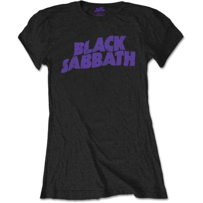 Black Sabbath Ladies Retail Pack T-Shirt: Wavy Logo Vintage (Black) 87561