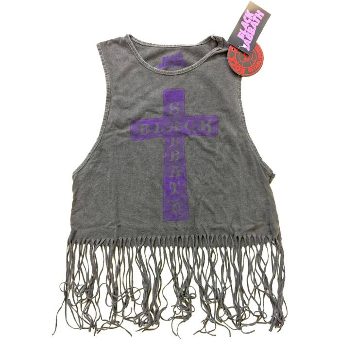 Girlie shirt Black Sabbath: Vintage Cross z resicami (Sivo premog) 87581