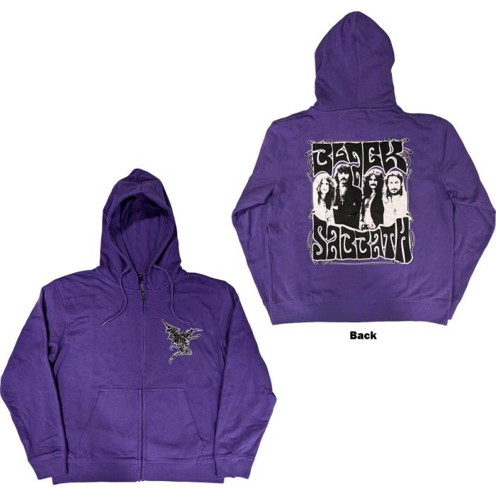Black Sabbath Zipped Hoodie Henry Pocket Logo (vijoličen) 87586