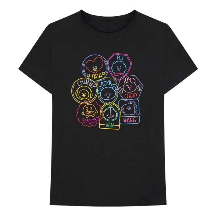 BT21 Unisex T-Shirt: Neons (Black) 87633