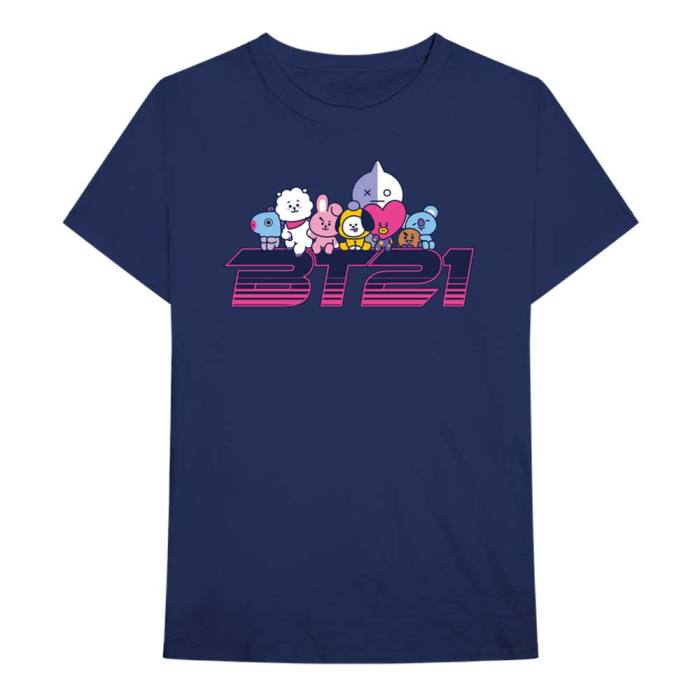 BT21 Unisex T-Shirt: Space Wappen Logo (Modra) 87639