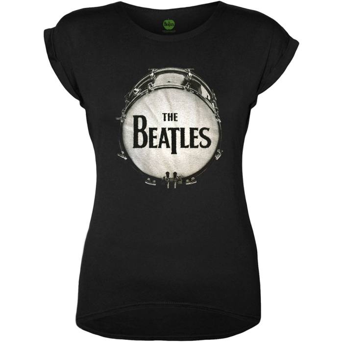 The Beatles Ladies Embellished T-shirt: Drum (Black Caviar Beads) 87663