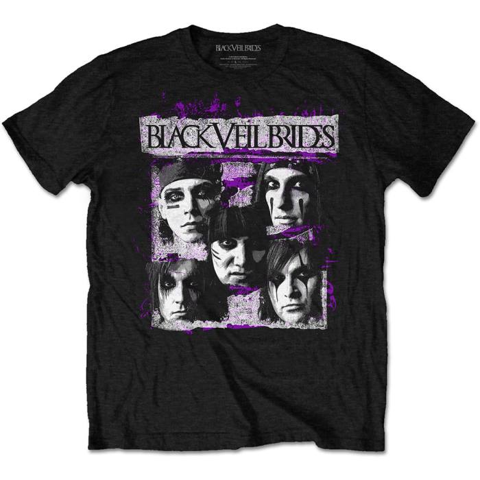 Black Veil Brides Unisex T-shirt: Grunge Faces (Črna) 87794