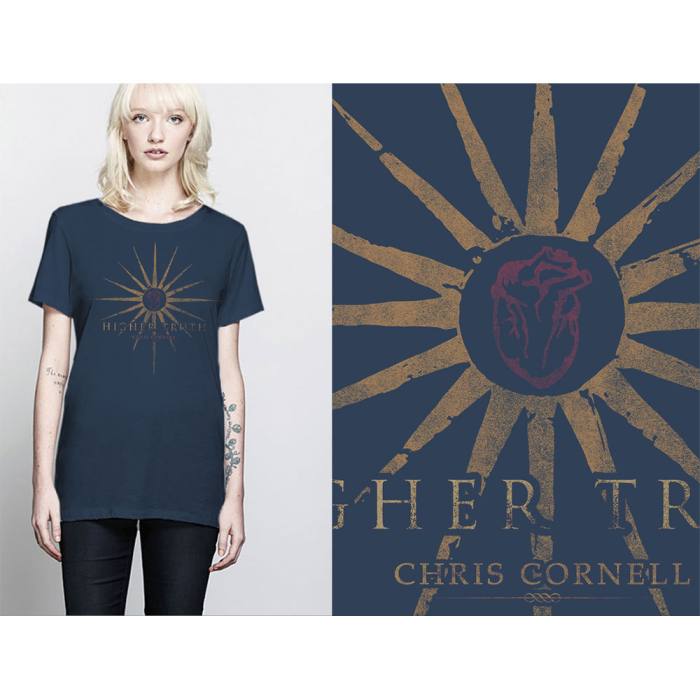 Chris Cornell Ladies T-shirt: Higher Truth (Mornarsko modra) 88012