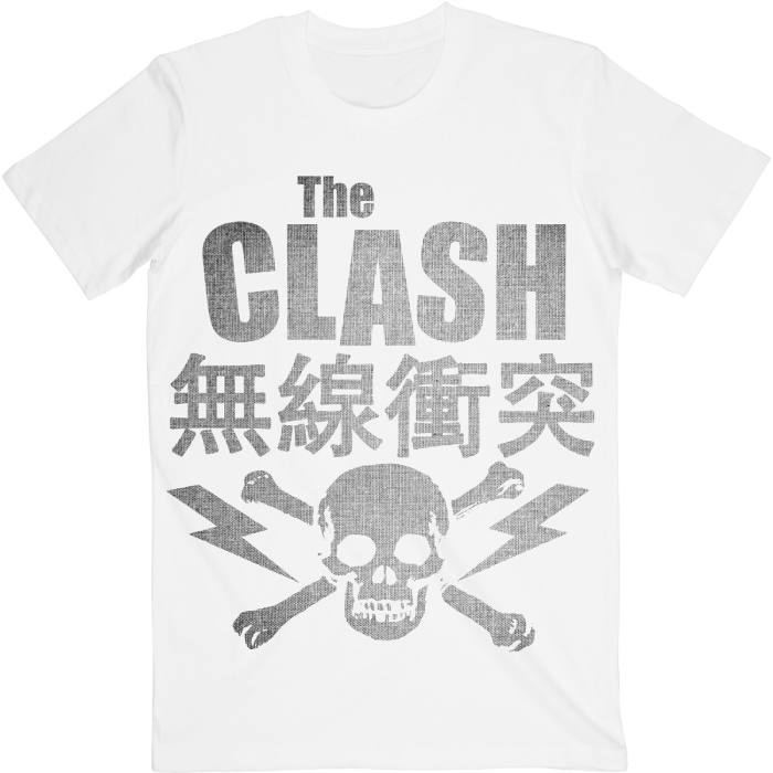 The Clash Unisex T-Shirt: Skull & Crossbones (White) 88195