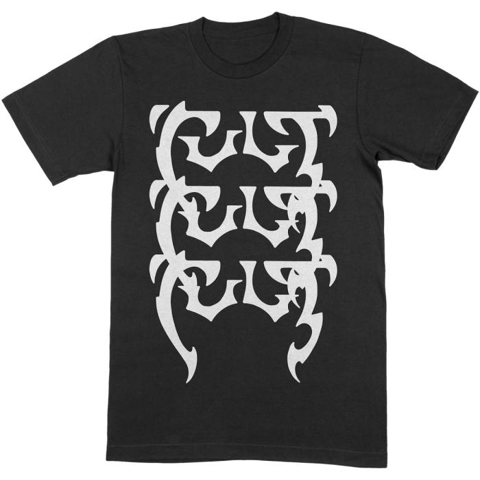 The Cult Unisex T-shirt: Repeating Logo (Black) 88352
