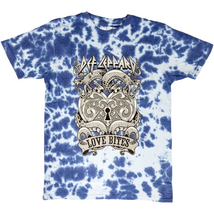 Def Leppard T-shirt: Love Bites (modra, Dip Dye) 88724