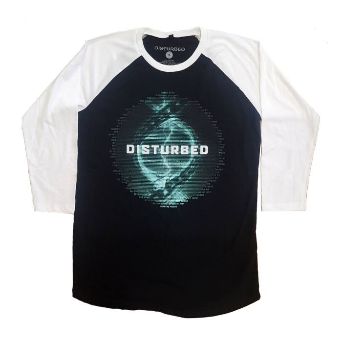 Disturbed Unisex Raglan T-Shirt: Binary (Ex-Tour) 88833